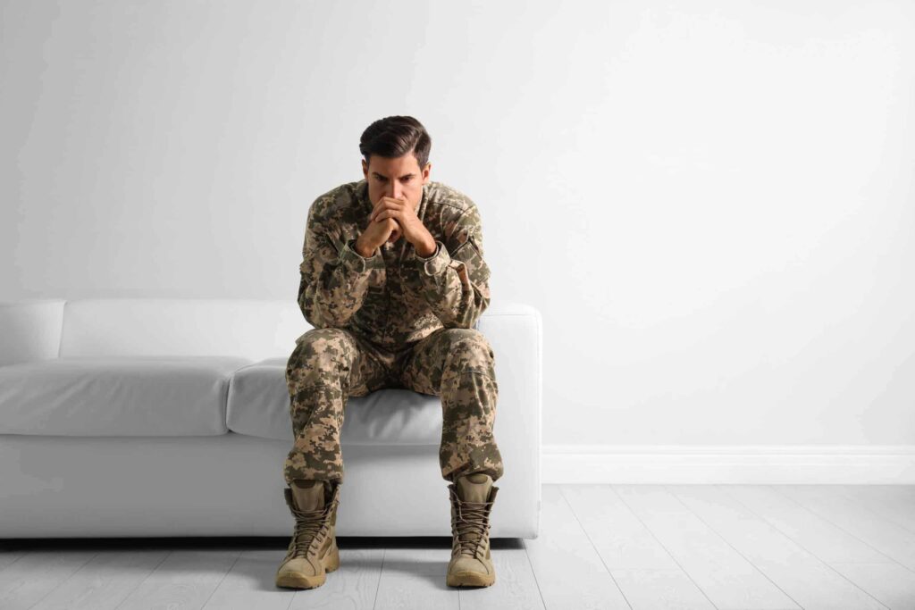 Military officer suffering with PTSD